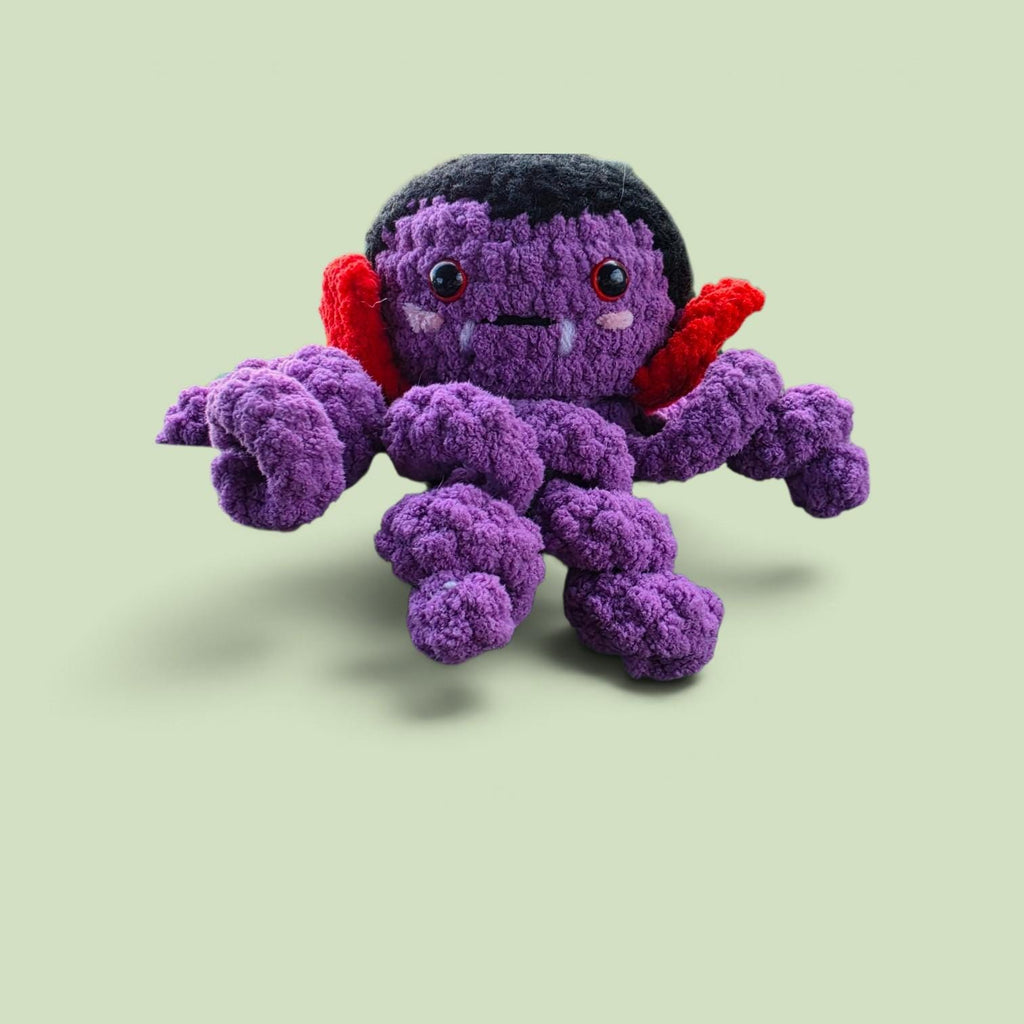 Vampire Octopus Amigurumi – Purple with Fangs