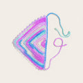 Picot Crochet Cotton Bandana – Pastel Stripes