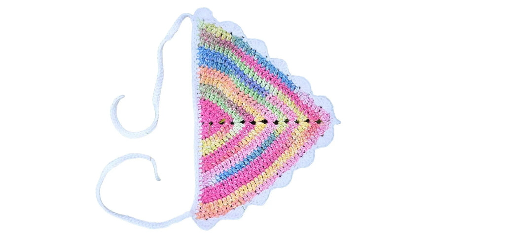Pastel Scalloped Crochet Bandana – 100% Cotton